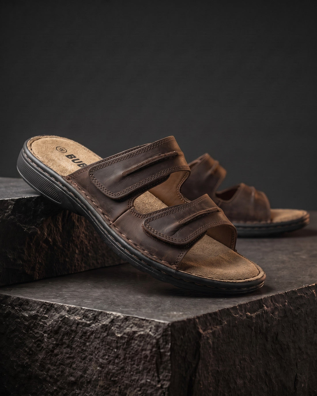 Lorenzo Men's Leather Sliders