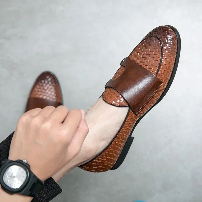 Men's Woven Double Monk Strap Shoes – Fulvio