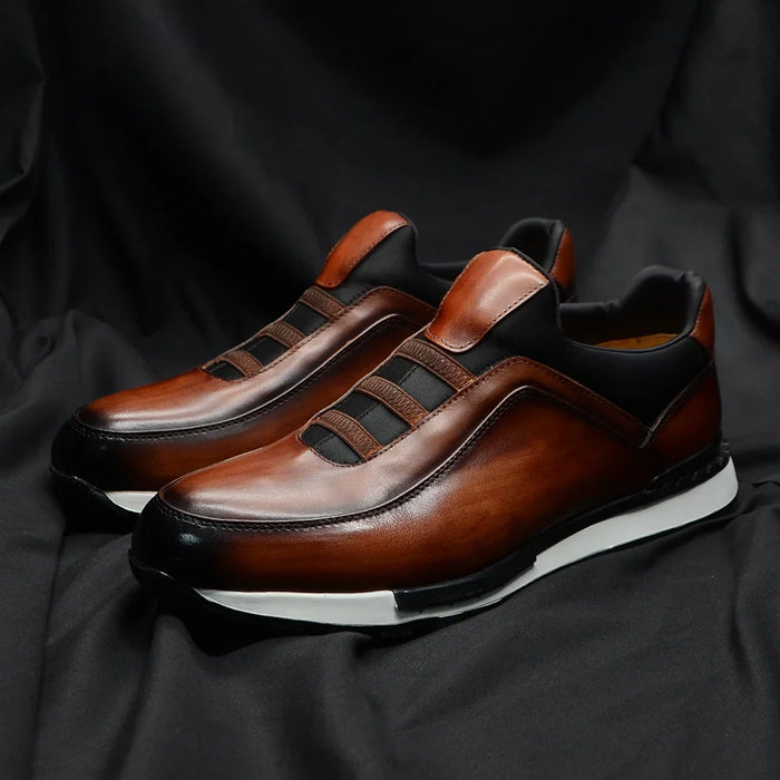 Men's Leather Cross-Strap Slip-On Trainers – Achille
