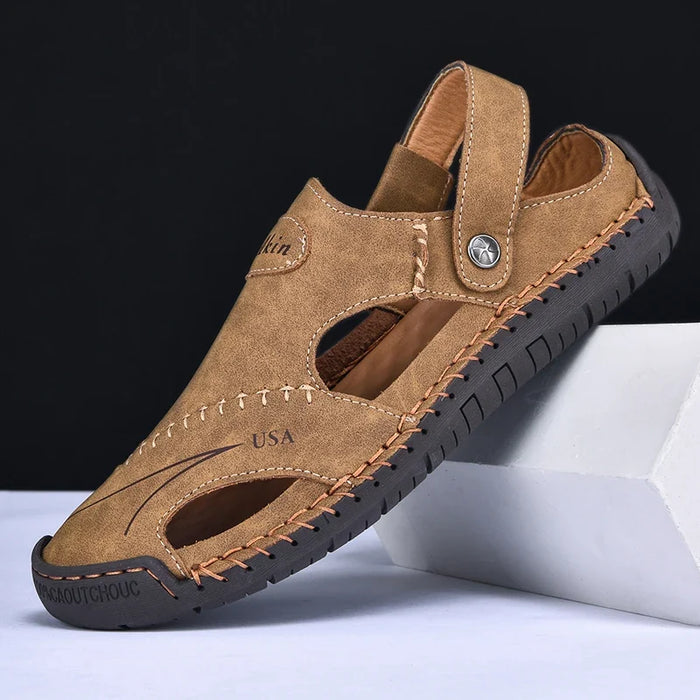 Men's Faux Leather Closed-Toe Sandals – Osvaldo