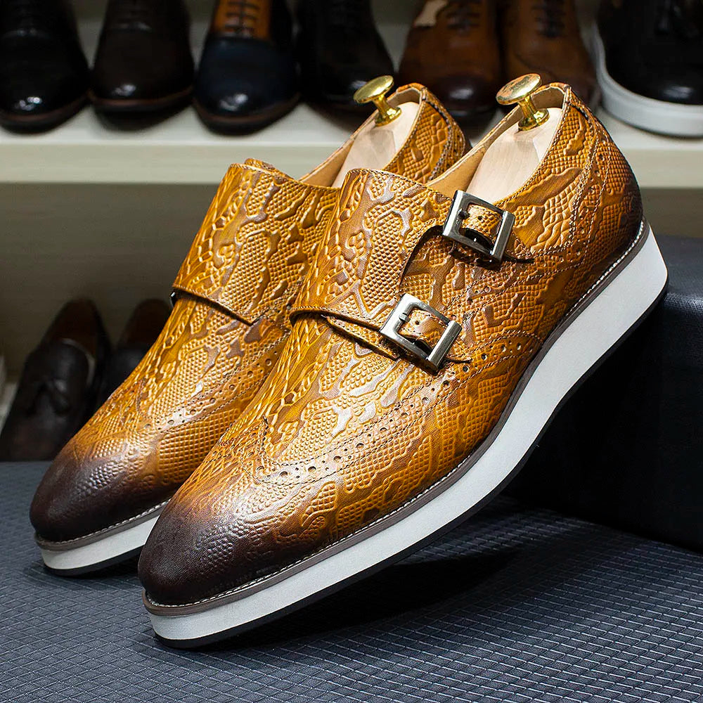 Men's Leather Double Monk Strap Shoes – Ulisse