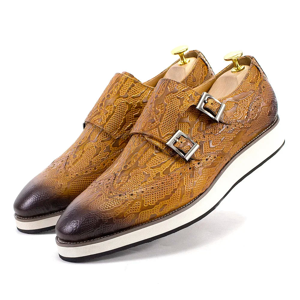 Men's Leather Double Monk Strap Shoes – Ulisse