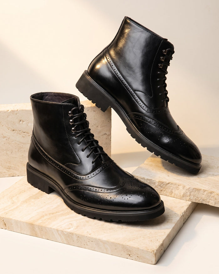 Giovanni Men's Leather Wingtip Boots
