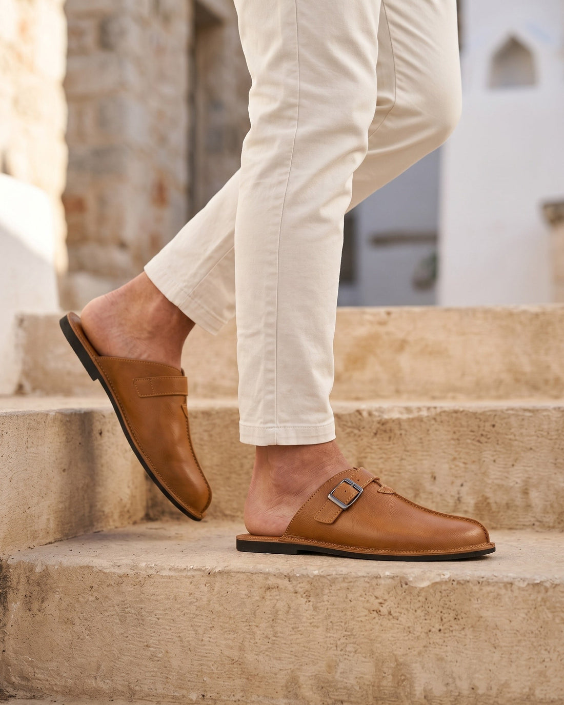 Zeno Men's Leather Mules