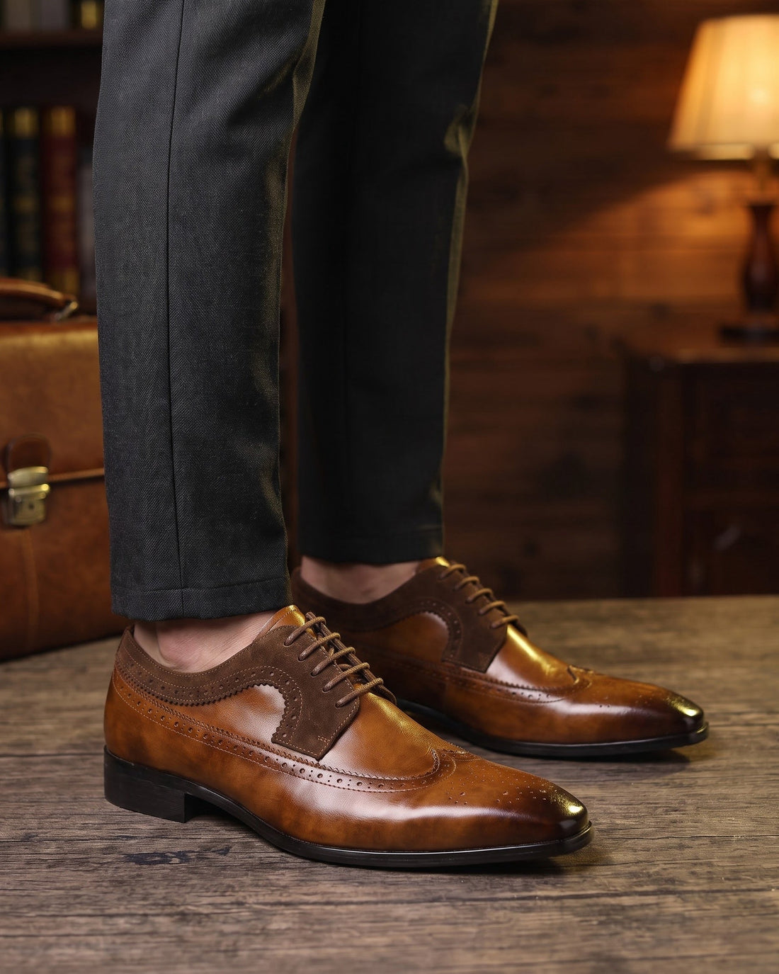 Oscar Men's Faux Leather Brogues