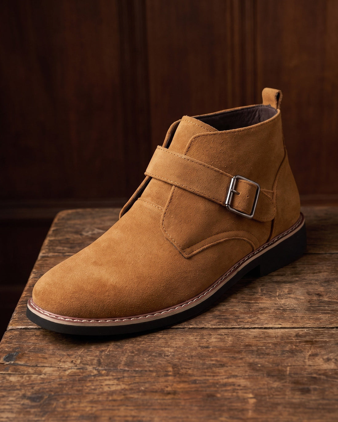 Giuliano Men's Suede Monk Strap Boots