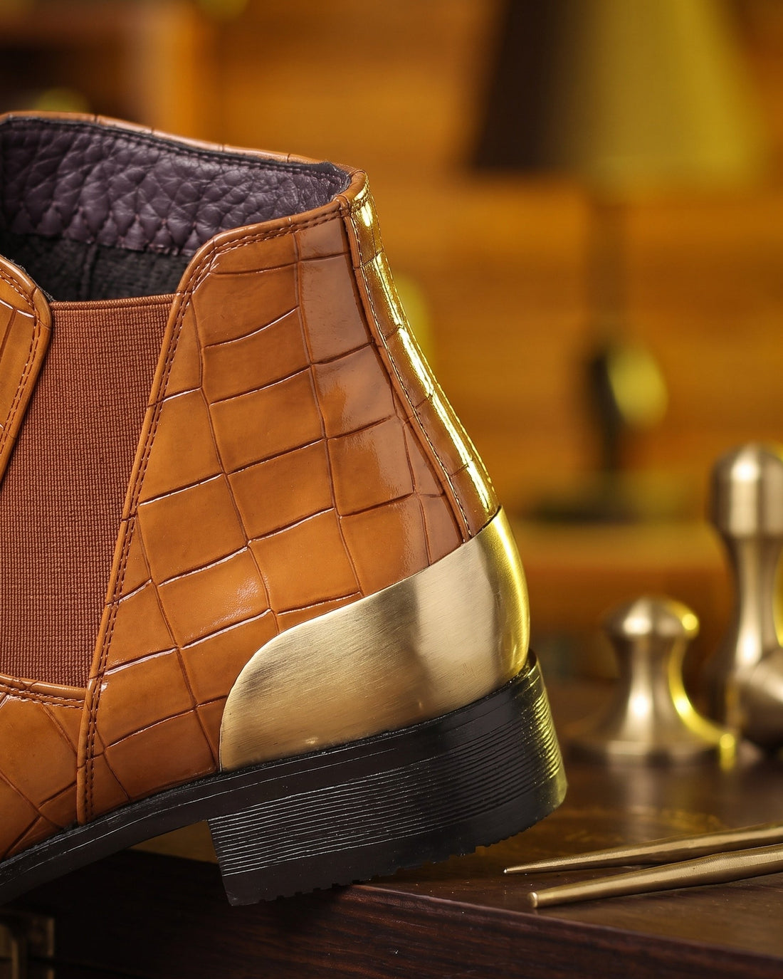 Ruben Men's Croco-Embossed Chelsea Boots
