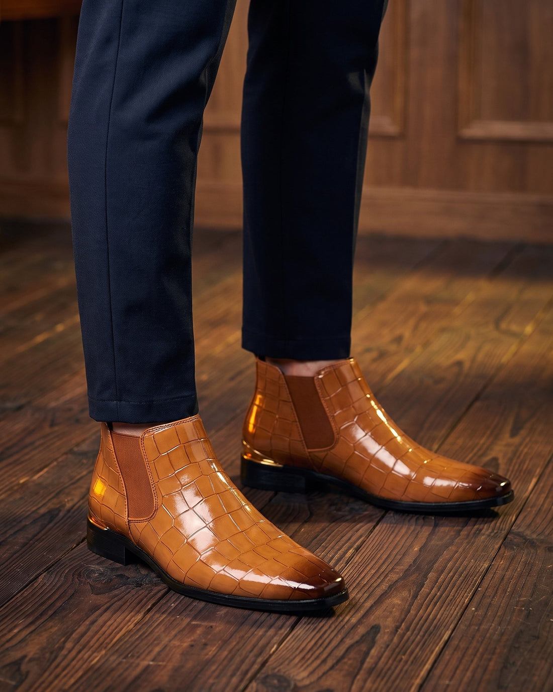 Ruben Men's Croco-Embossed Chelsea Boots