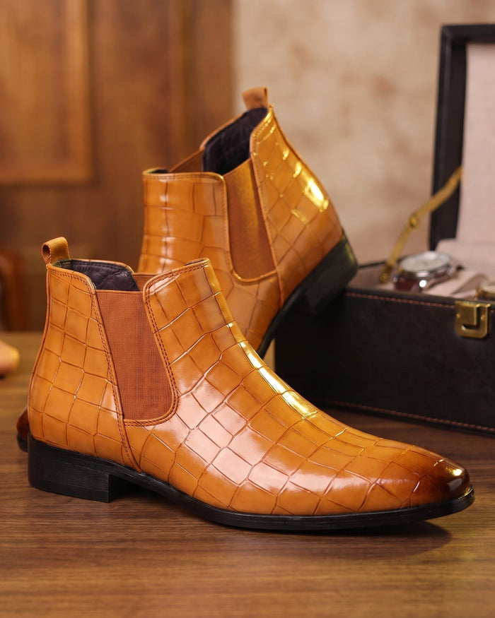 Ruben Men's Croco-Embossed Chelsea Boots