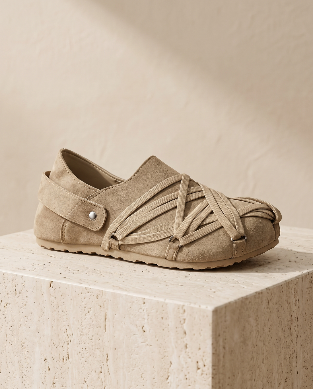 Men's Faux Suede Wrap-Strap Slip-On Shoes – Fiorenzo