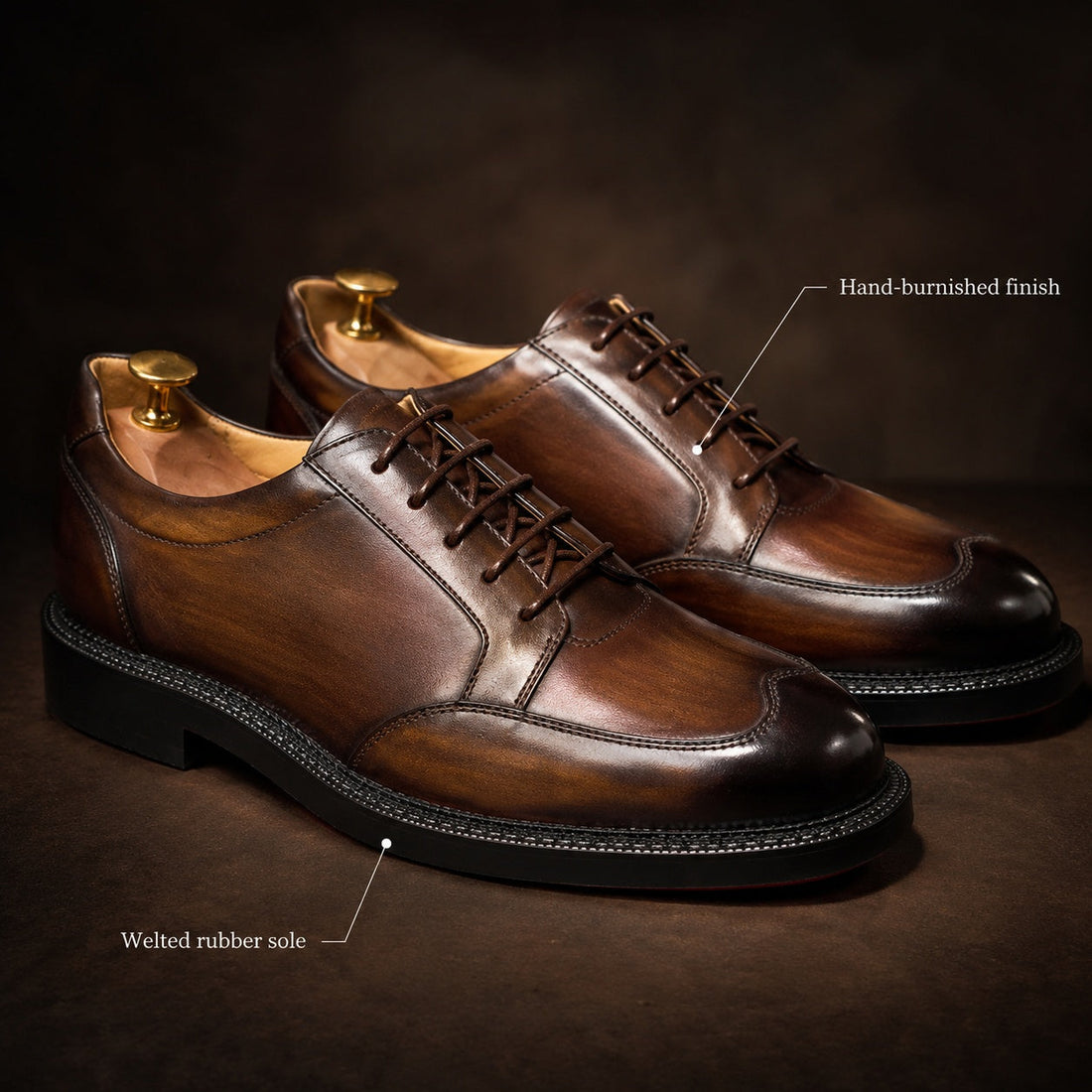 Men's Leather Derby Shoes – Tiziano