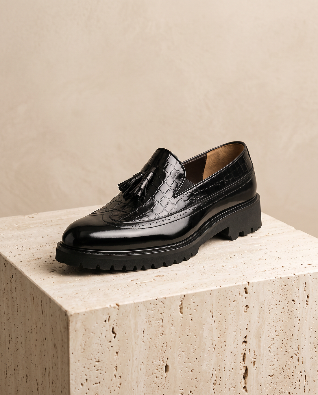 Men's Leather Lug-Sole Tassel Loafers – Lucio