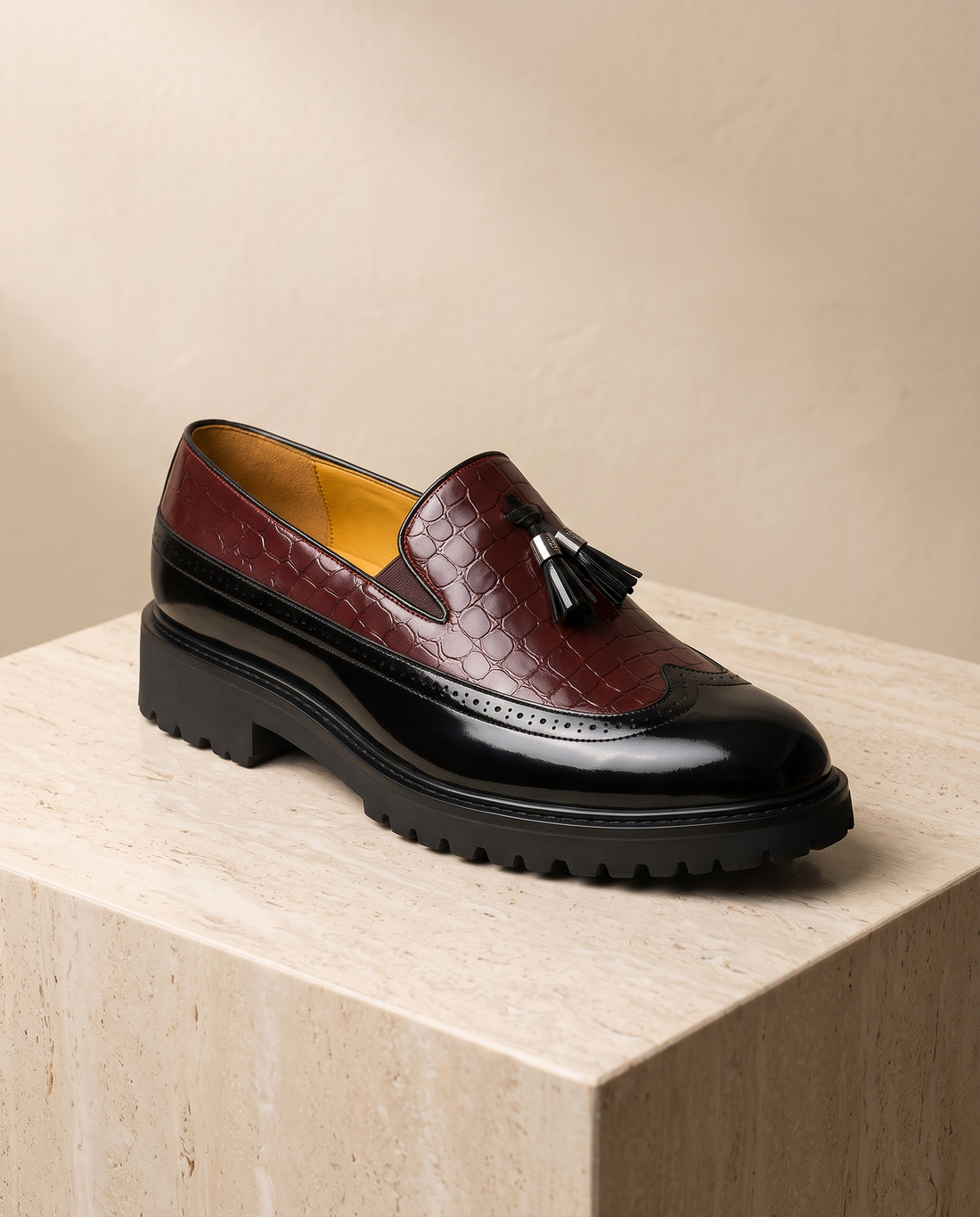 Men's Leather Lug-Sole Tassel Loafers – Lucio