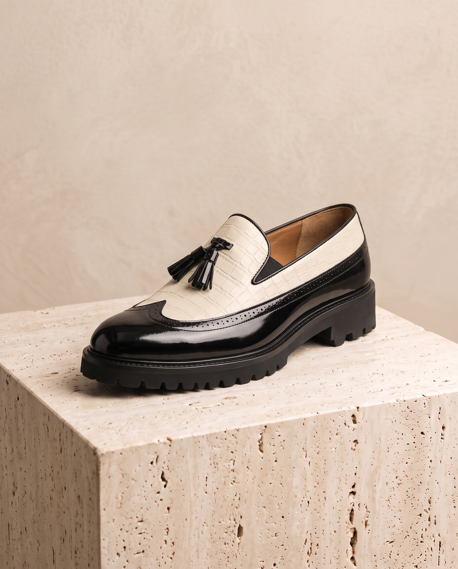 Men's Leather Lug-Sole Tassel Loafers – Lucio