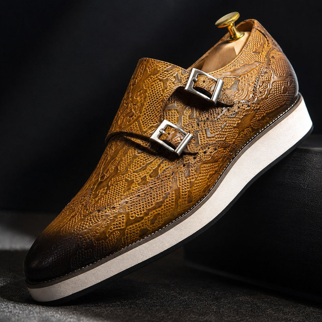 Men's Leather Double Monk Strap Shoes – Ulisse