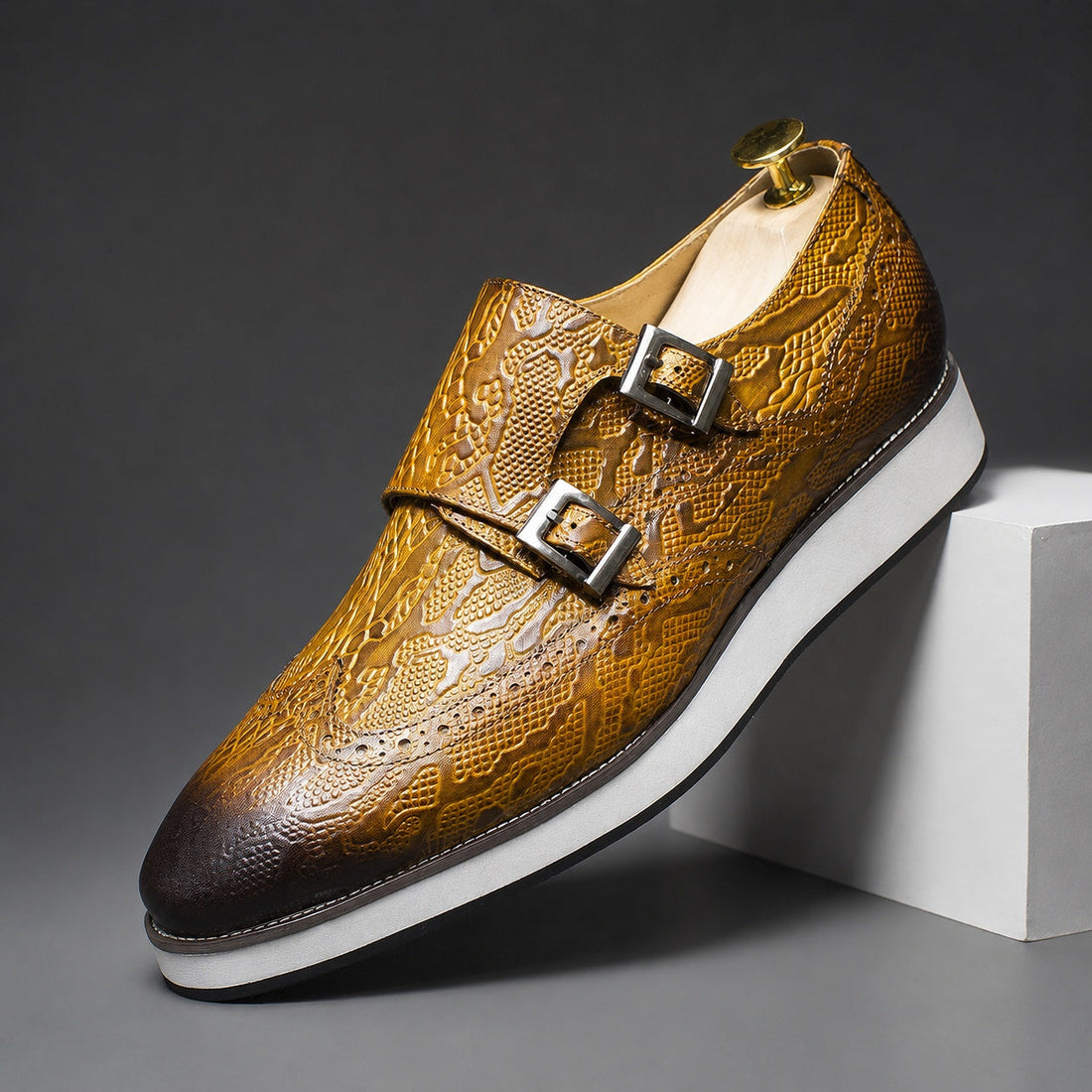 Men's Leather Double Monk Strap Shoes – Ulisse