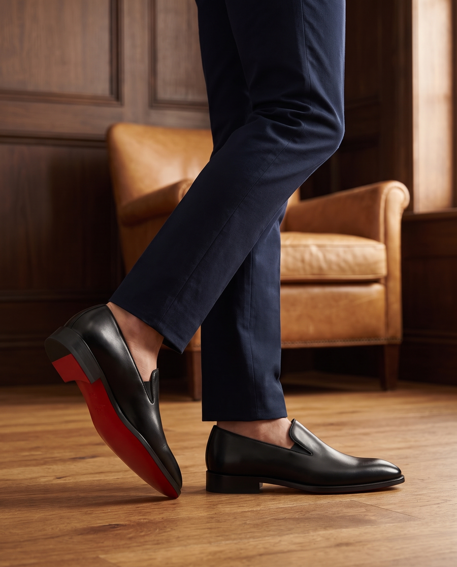 Men's Leather Red-Sole Loafers – Silvano