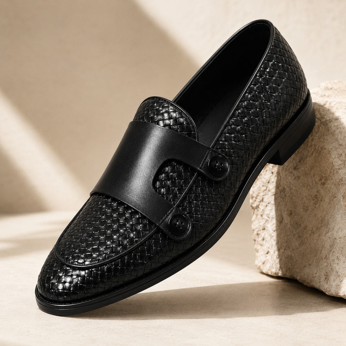 Men's Woven Double Monk Strap Shoes – Fulvio