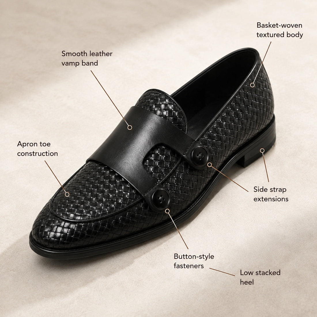 Men's Woven Double Monk Strap Shoes – Fulvio