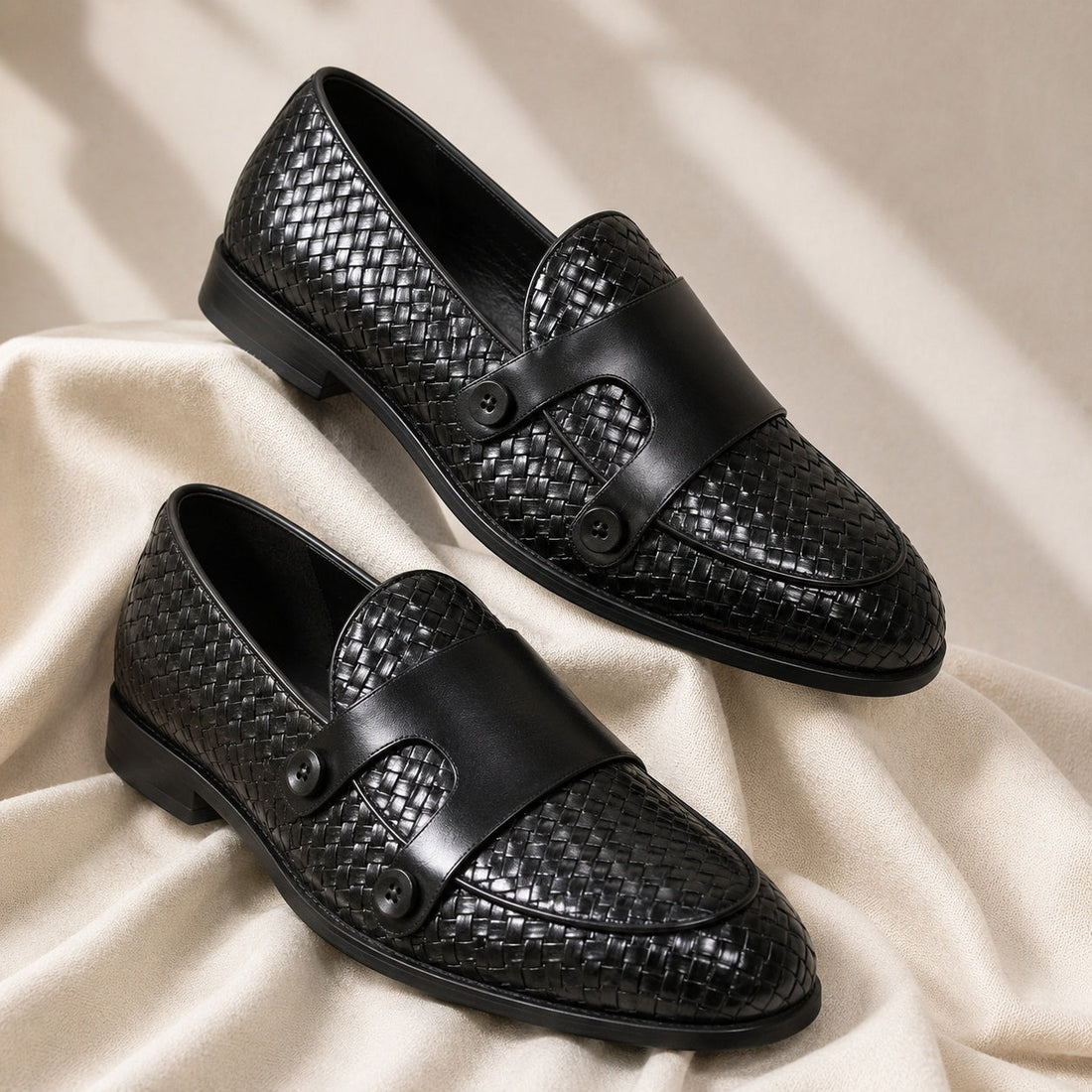 Men's Woven Double Monk Strap Shoes – Fulvio