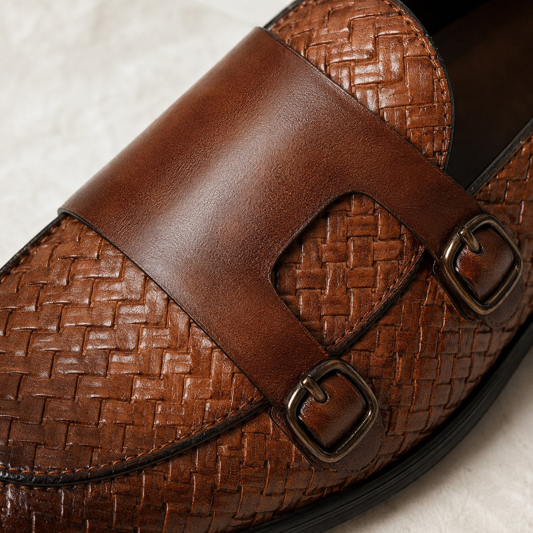 Men's Woven Double Monk Strap Shoes – Fulvio