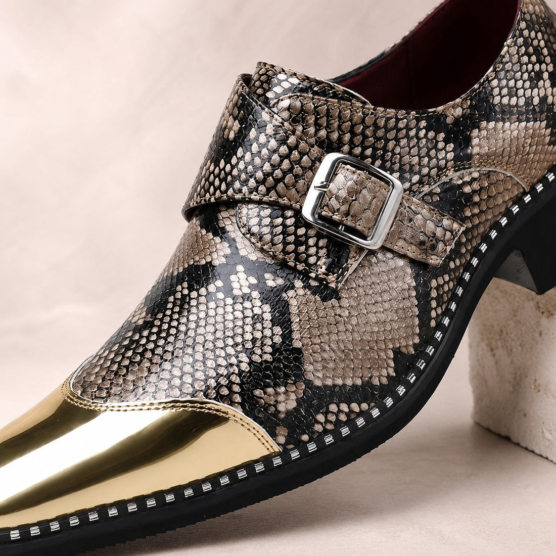 Men's Leather Single Monk Strap Shoes – Saverio