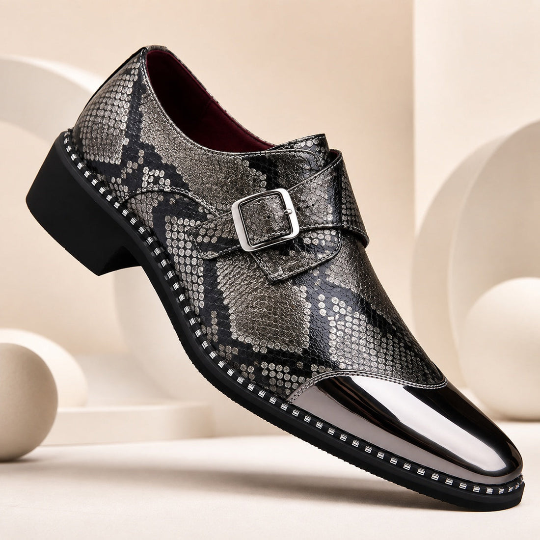 Men's Leather Single Monk Strap Shoes – Saverio