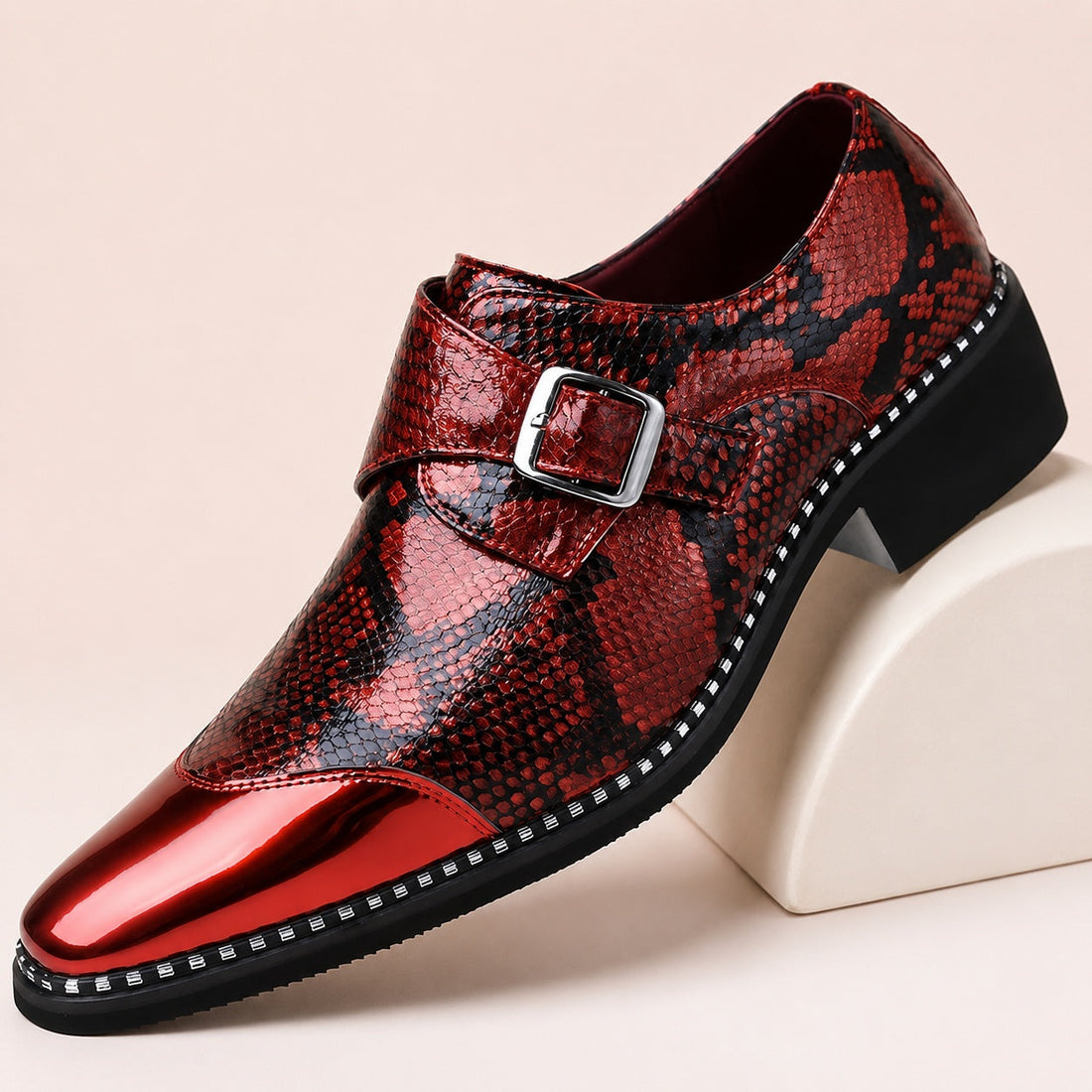 Men's Leather Single Monk Strap Shoes – Saverio