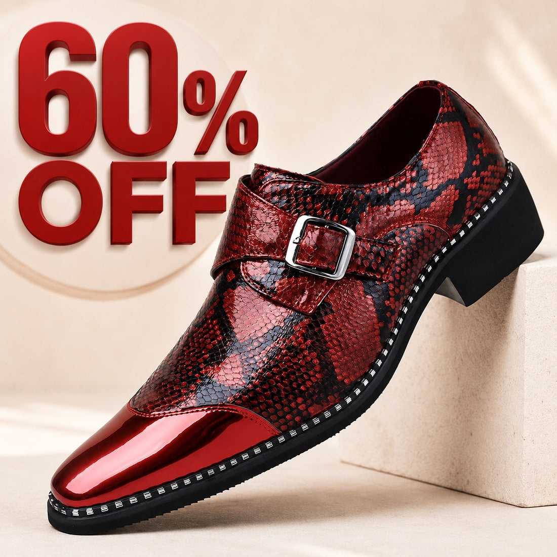 Men's Leather Single Monk Strap Shoes – Saverio