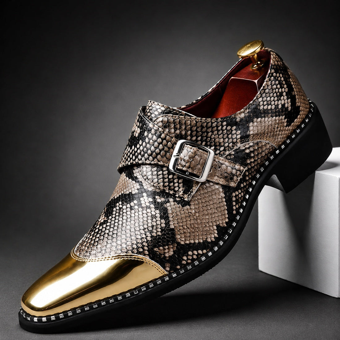 Men's Leather Single Monk Strap Shoes – Saverio