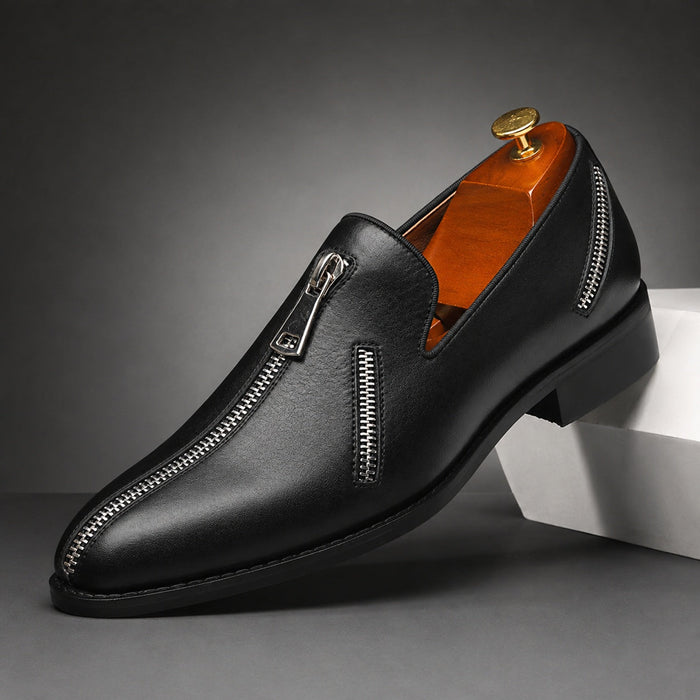 Men's Leather Zip Loafers – Egidio
