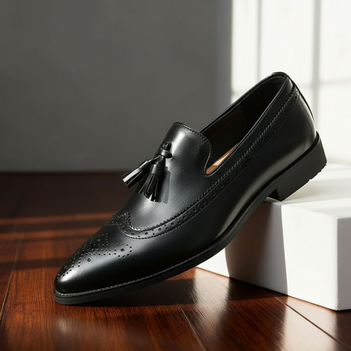 Men's Leather Brogue Tassel Loafers – Battista