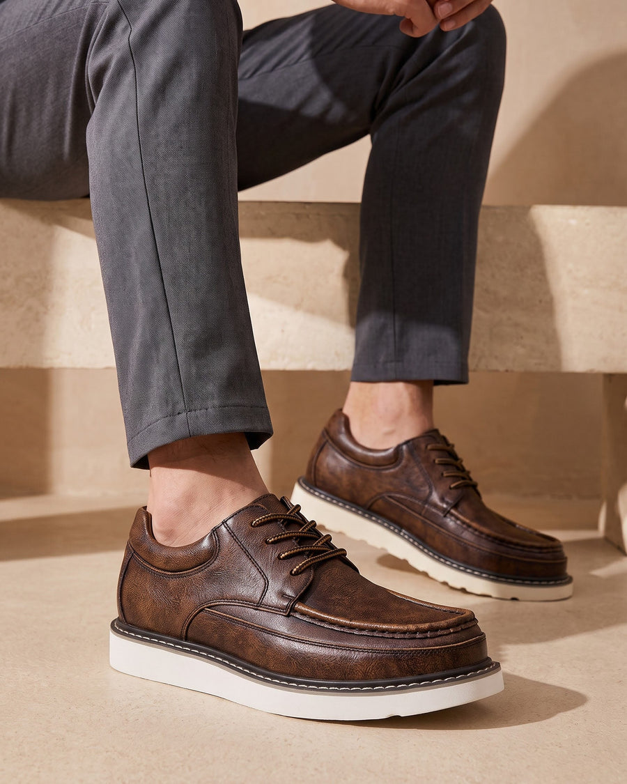 Valerio Men's Moc-Toe Lace-Up Shoes