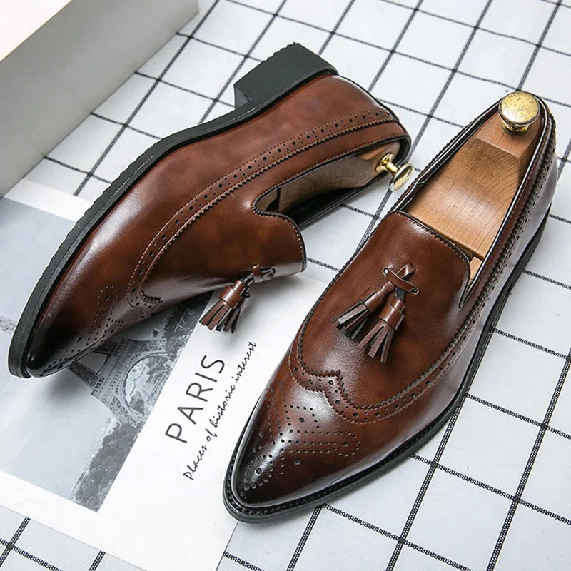 Men's Leather Tassel Loafers – Battista