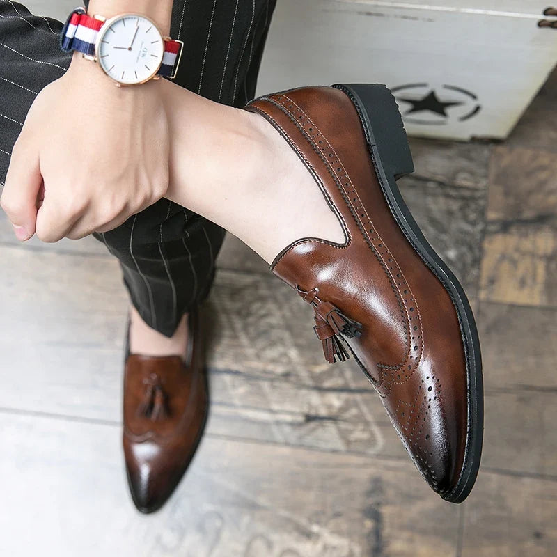 Men's Leather Tassel Loafers – Battista