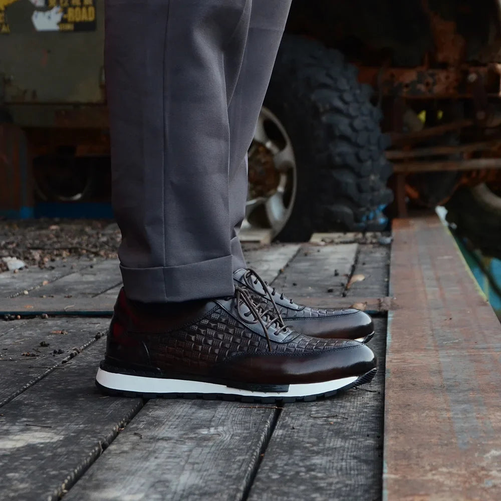 Men's Croco-Embossed Trainers – Aurelio