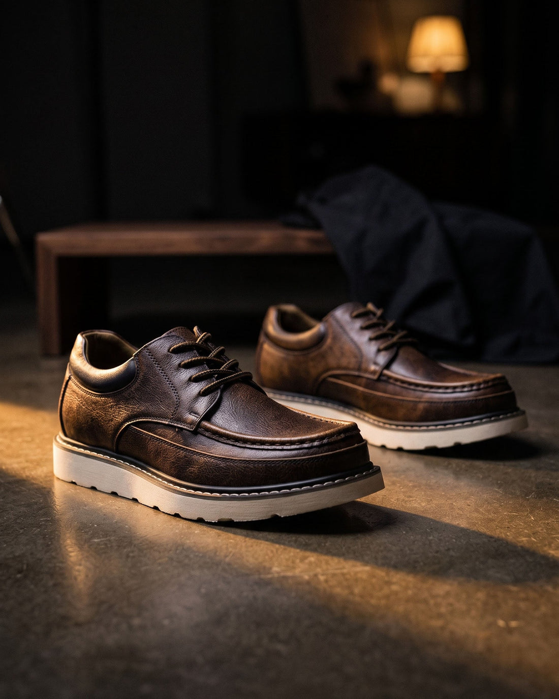 Valerio Men's Moc-Toe Lace-Up Shoes