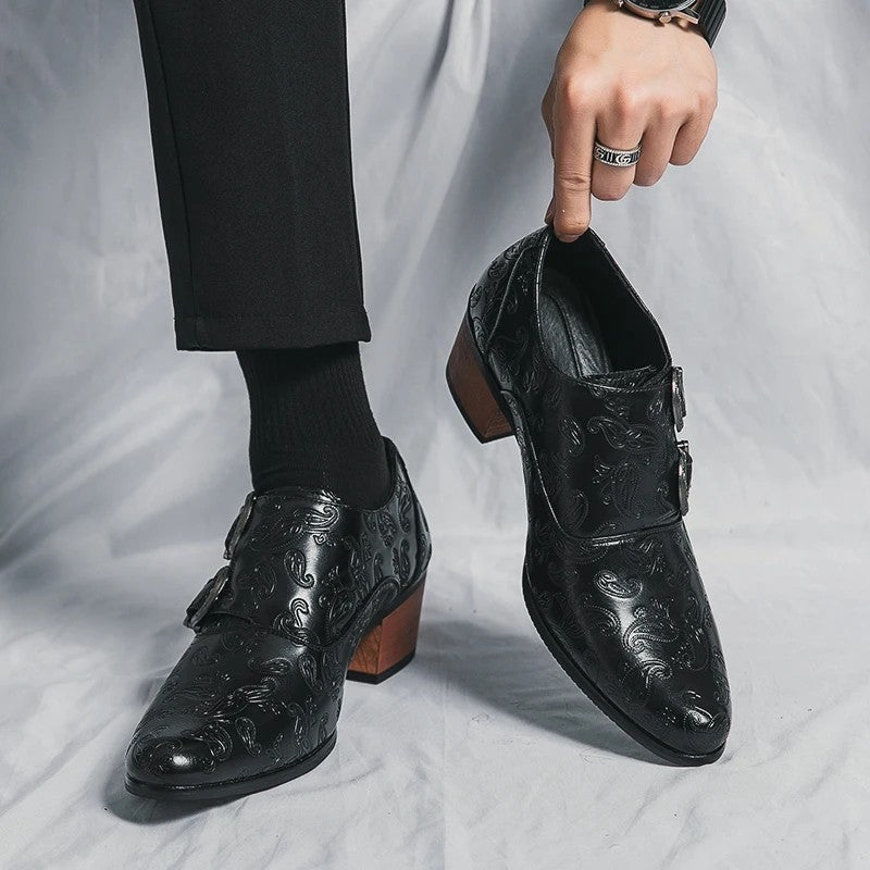 Men's Leather Double Monk Strap Shoes – Oreste