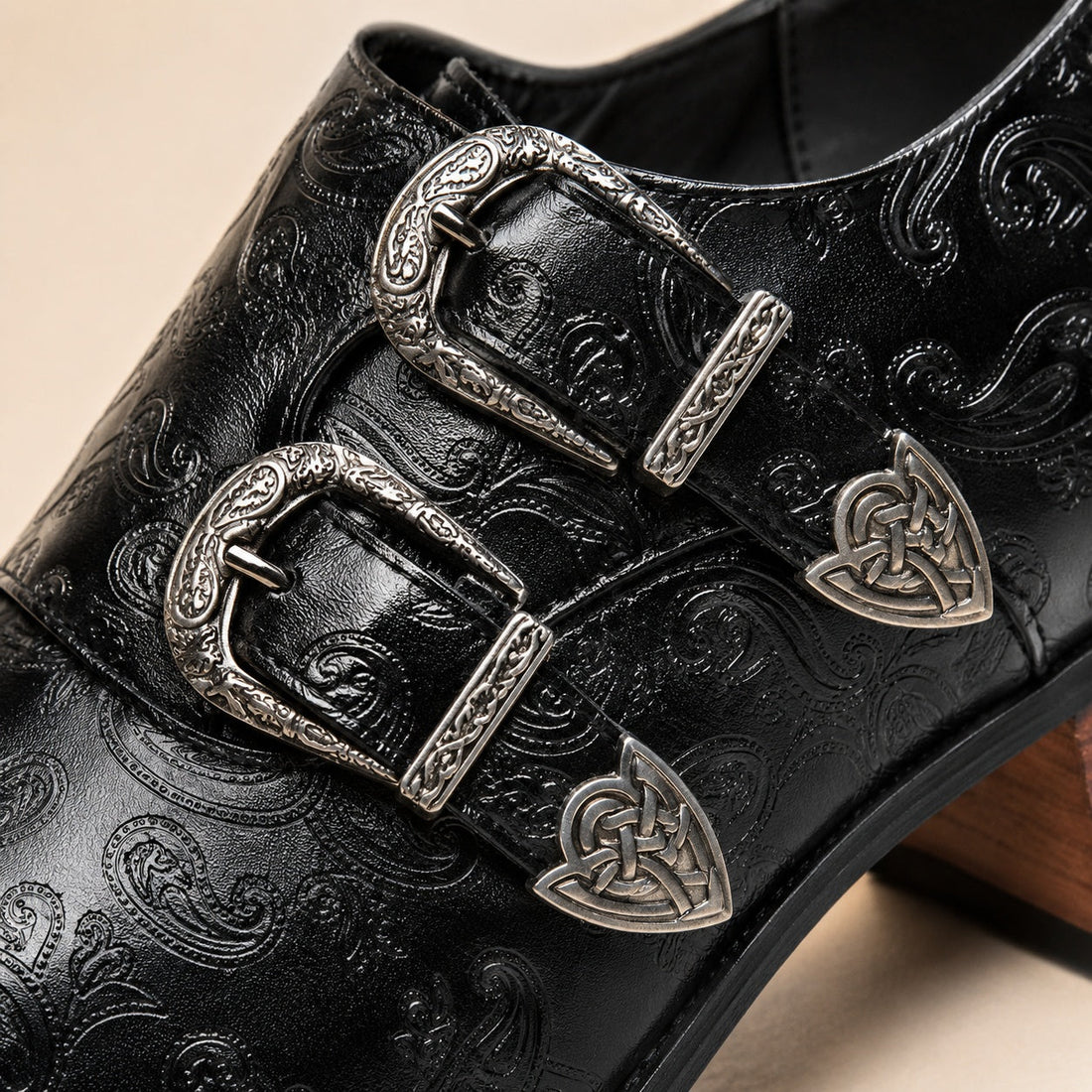 Men's Leather Double Monk Strap Shoes – Oreste