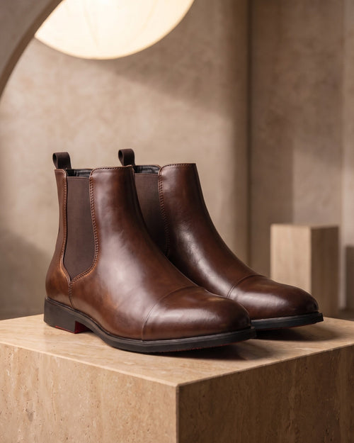 Cesare Men's Leather Chelsea Boots