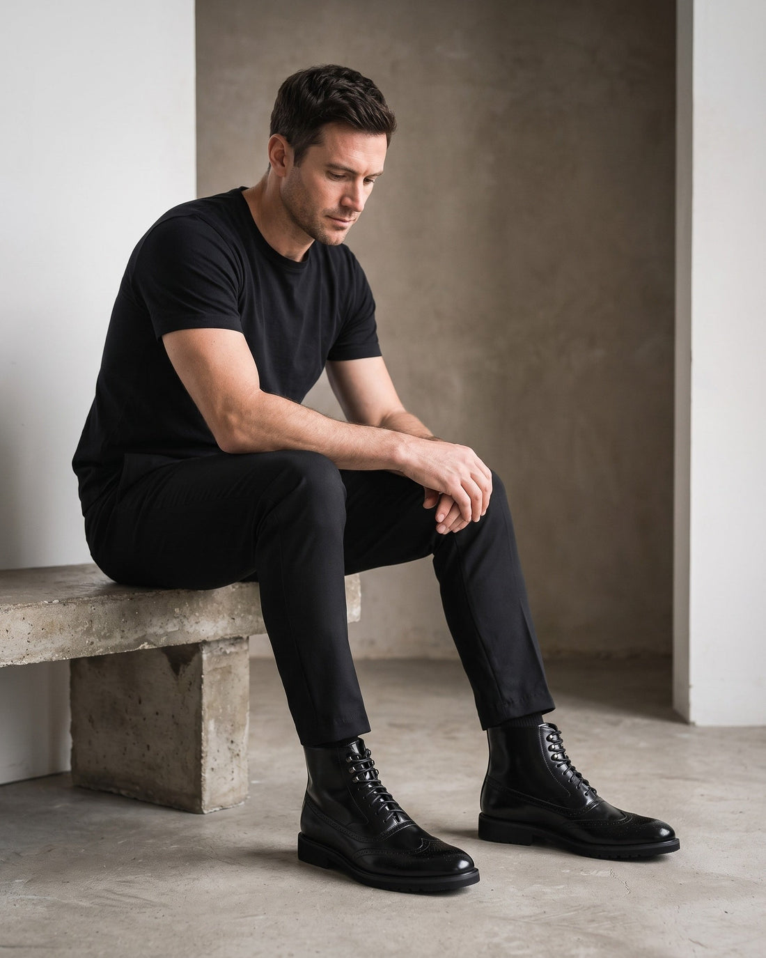 Giovanni Men's Leather Wingtip Boots
