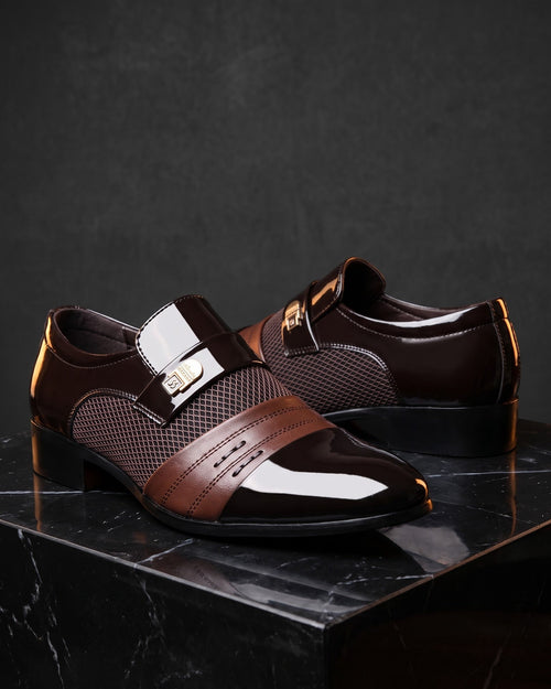Ugo Men's Patent Leather Monk Strap Shoes
