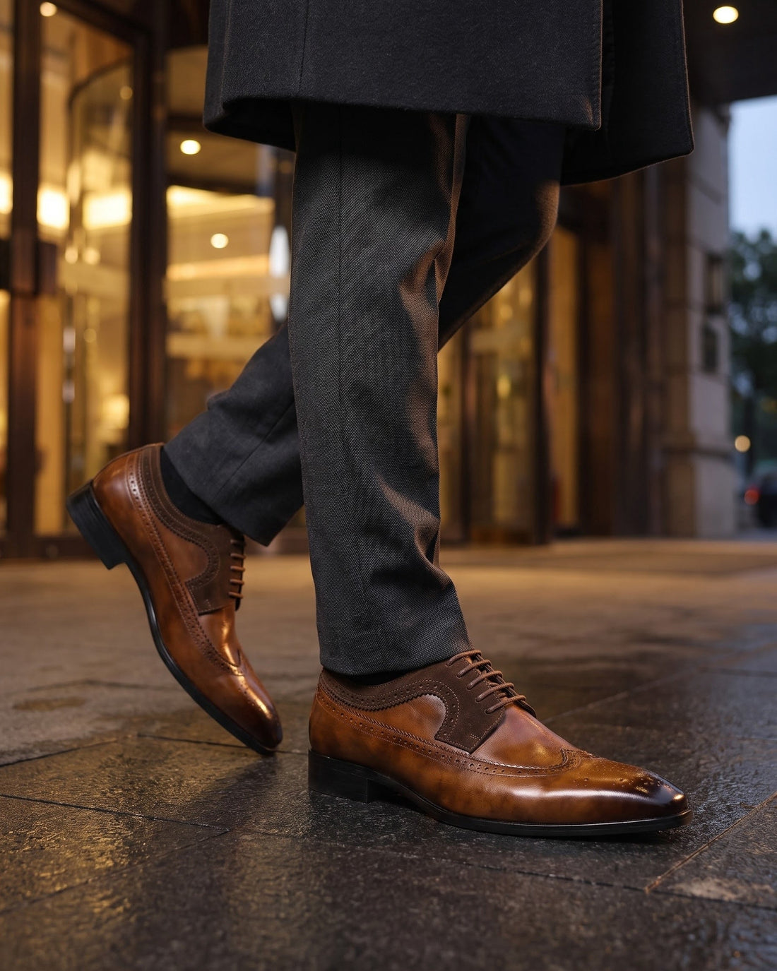 Oscar Men's Faux Leather Brogues