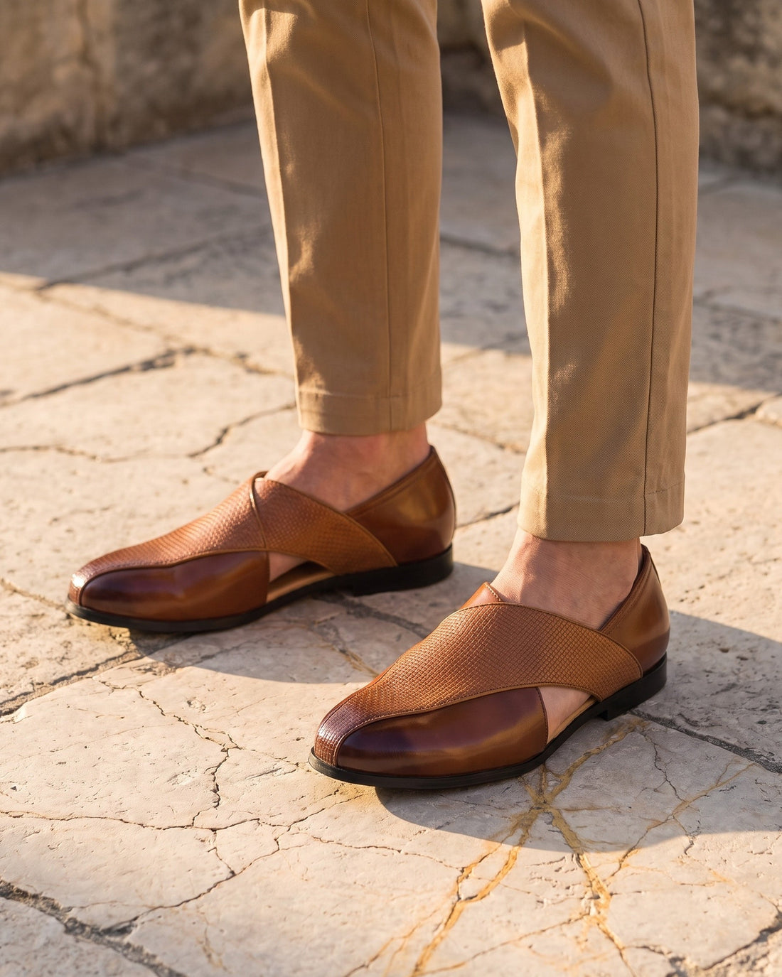 Cesare Men's Leather Slip-On Shoes