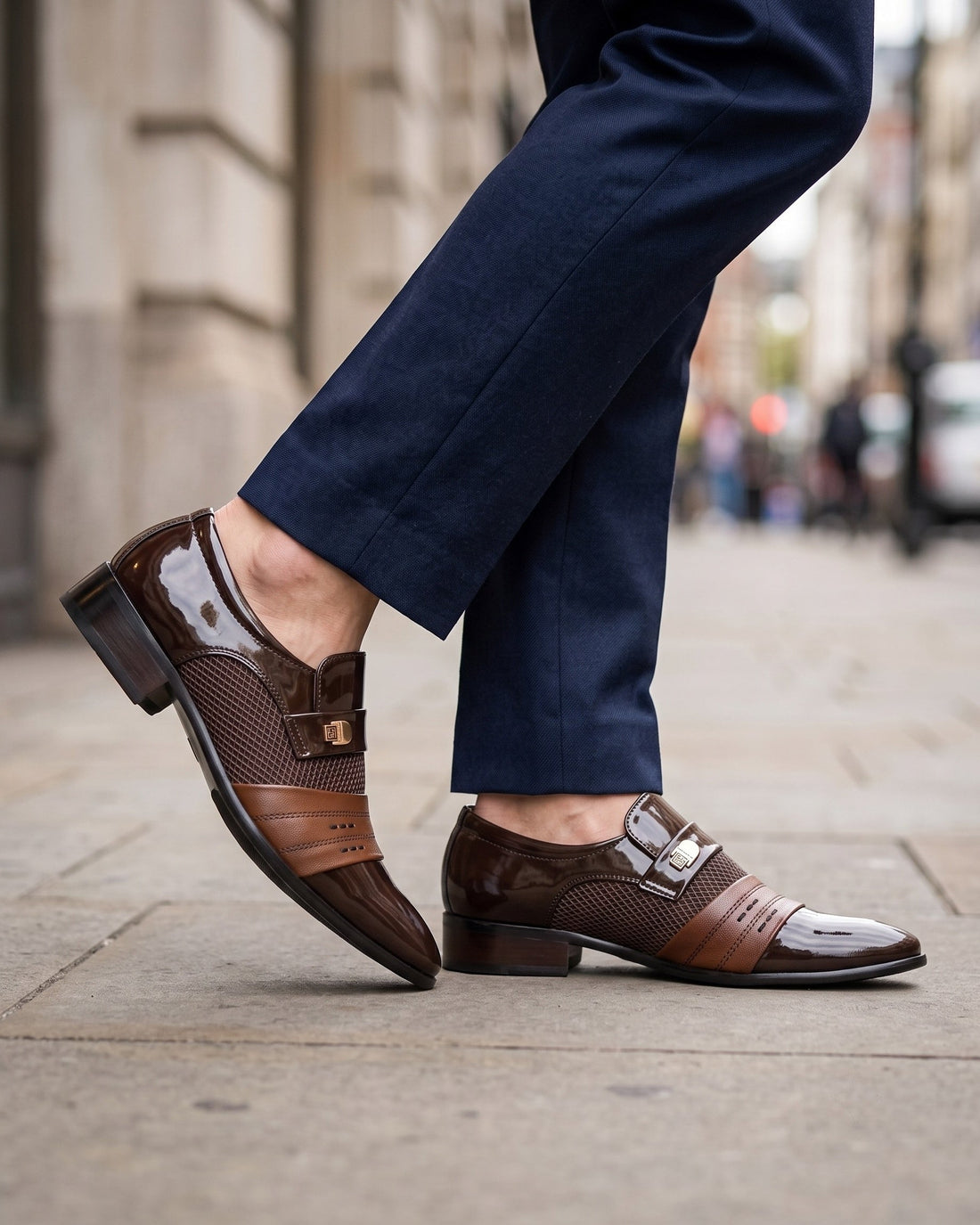 Fausto Men's Leather Monk Strap Shoes
