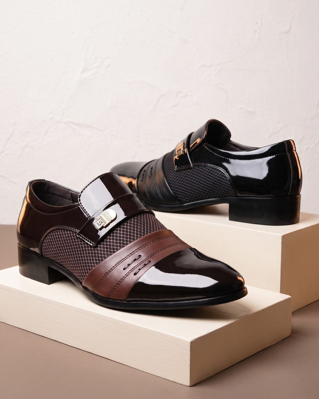 Ugo Men's Patent Leather Monk Strap Shoes