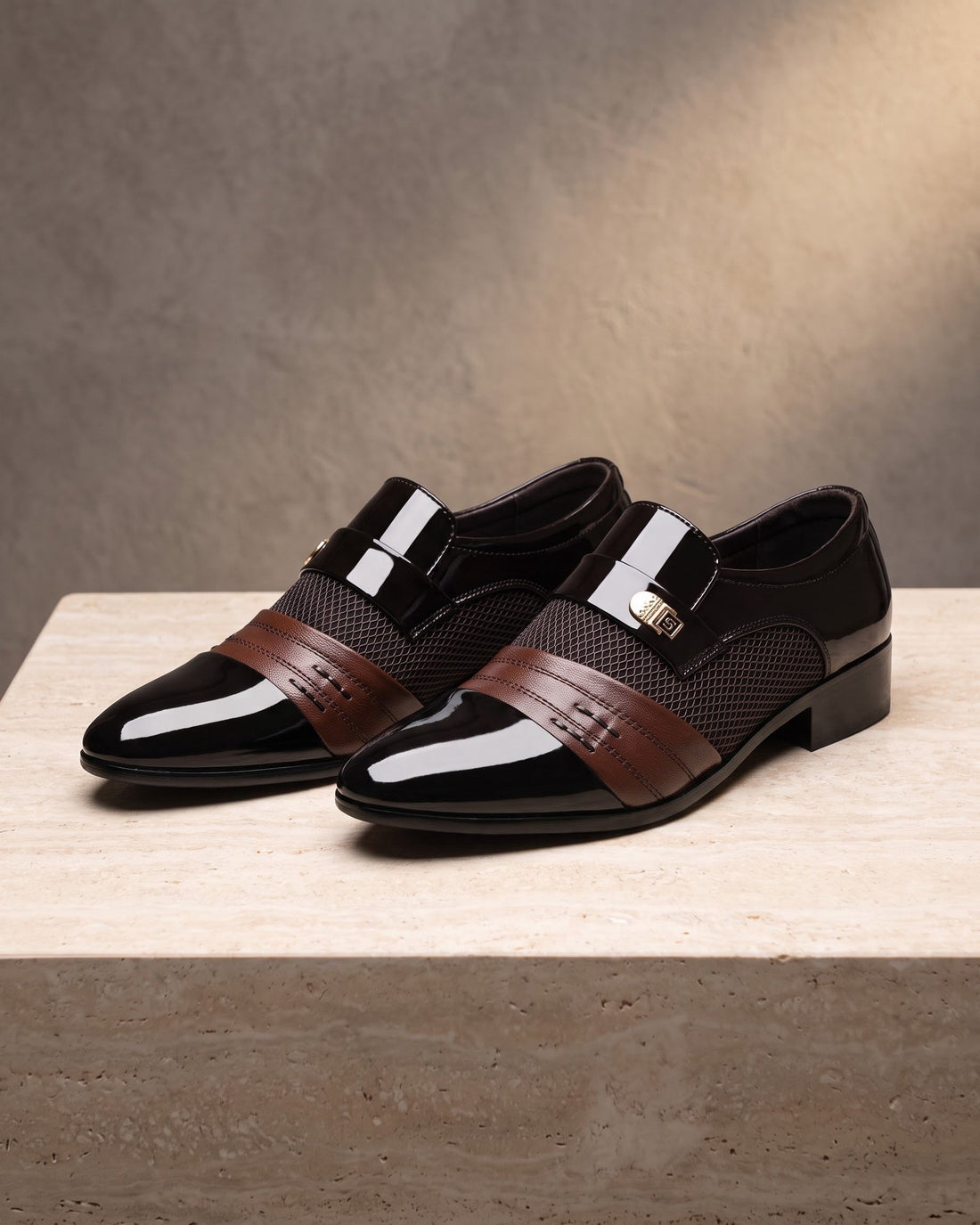 Ugo Men's Patent Leather Monk Strap Shoes