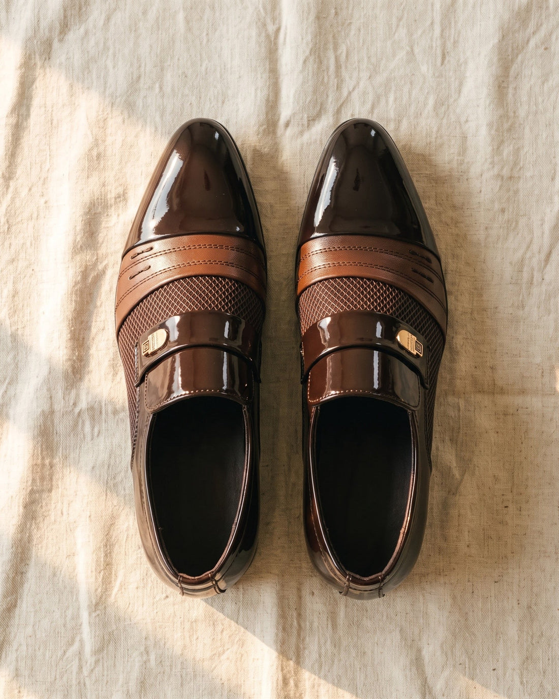 Ugo Men's Patent Leather Monk Strap Shoes