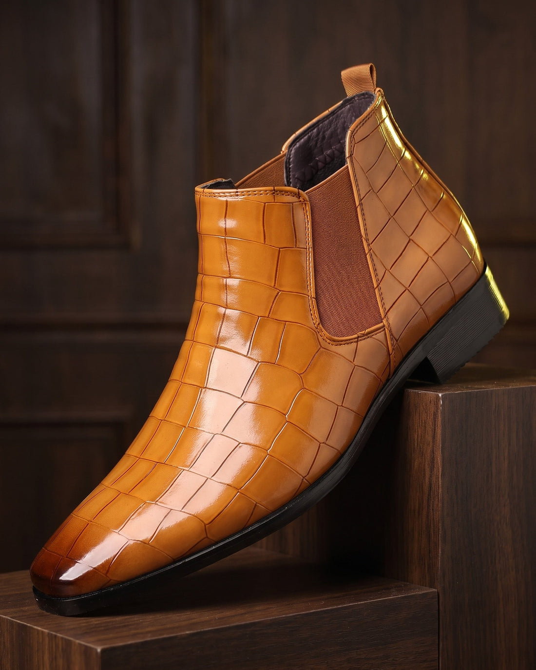 Ruben Men's Croco-Embossed Chelsea Boots