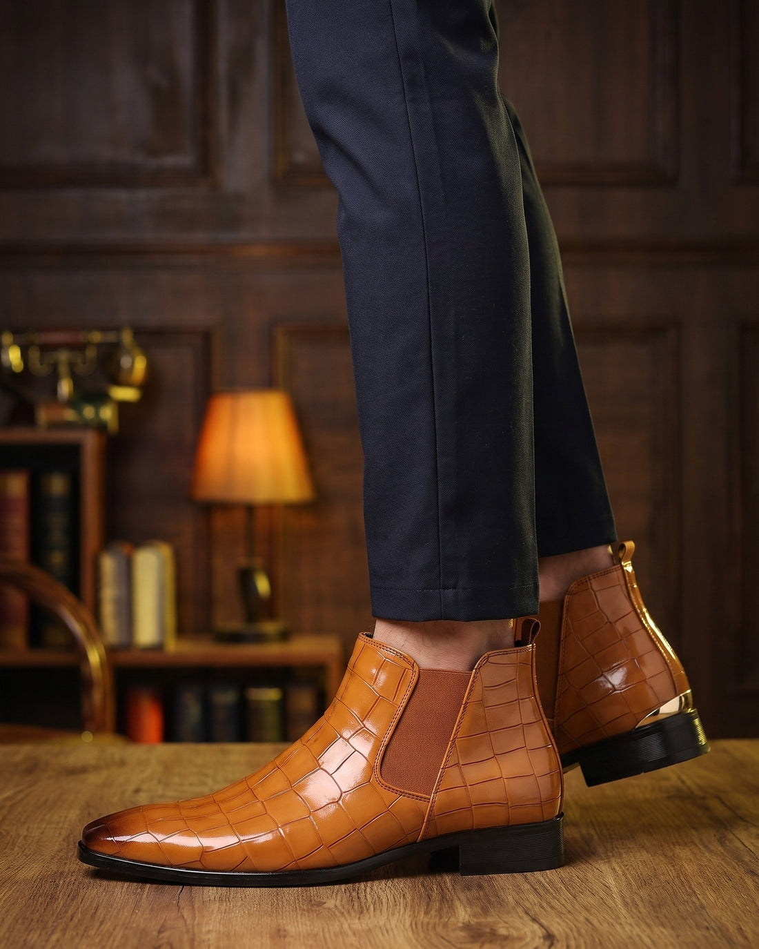 Ruben Men's Croco-Embossed Chelsea Boots
